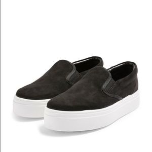 Topshop black suede platform sneakers